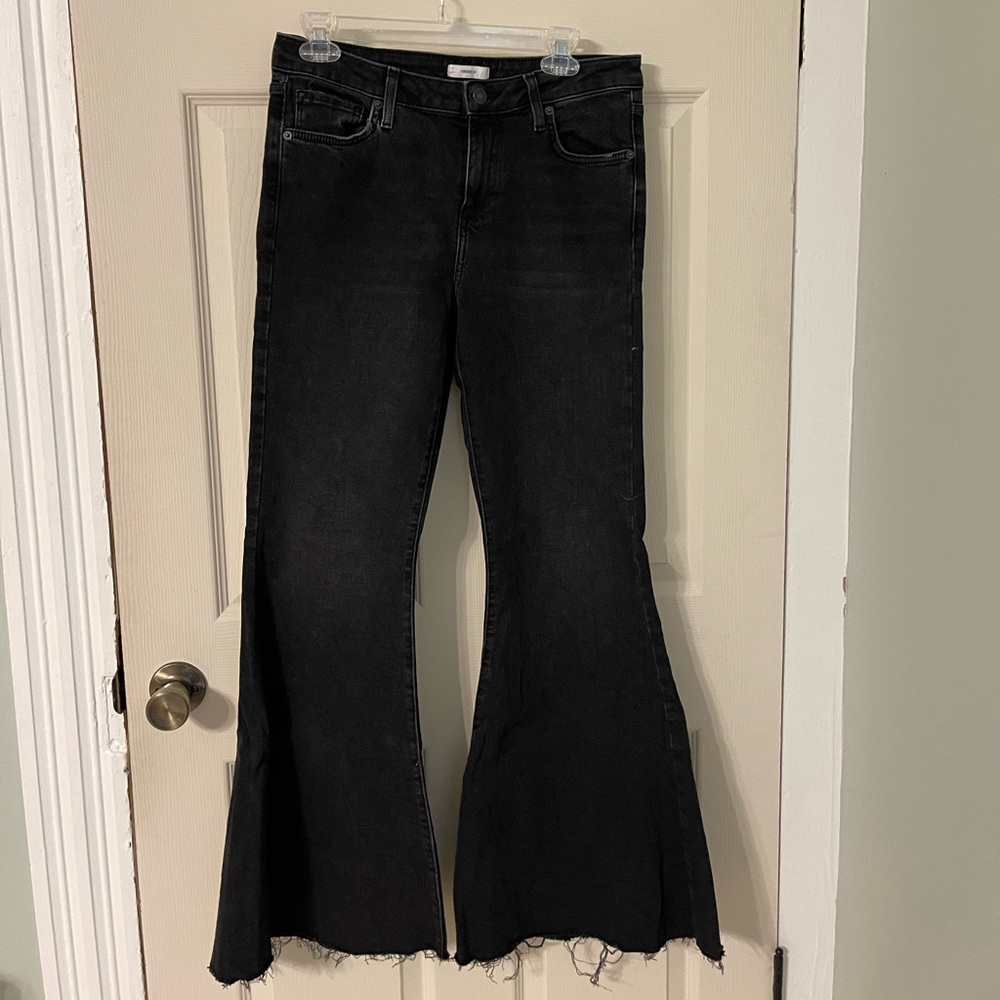 Forever 21 Black Denim Bell-Bottoms (Size 29)